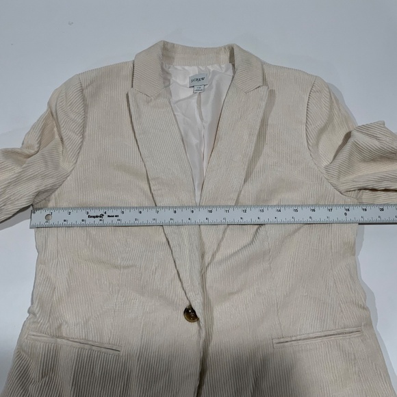 J.Crew Sz 10 Corduroy One Button Blazer Jacket in Ecru BS921 - Picture 7 of 9